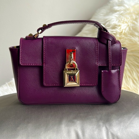 Patrizia Pepe purple leather Hand bag with a shoulder strap - Picture 7 of 12